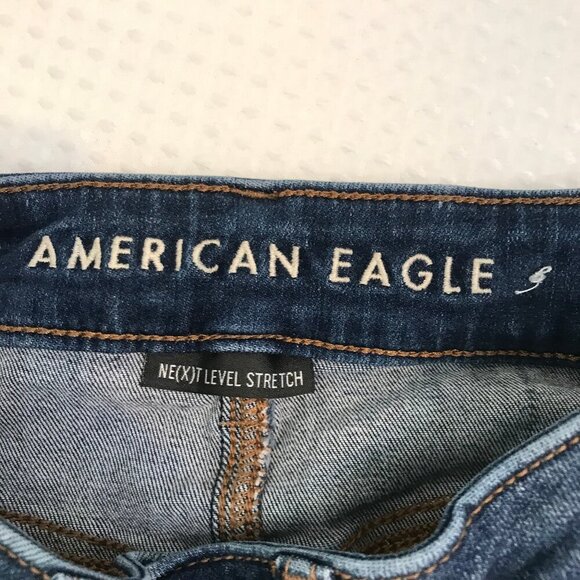AMERICAN EAGLE WOMENS HI-RISE JEGGING DISTRESSED JEANS SIZE 6 - Picture 6 of 8